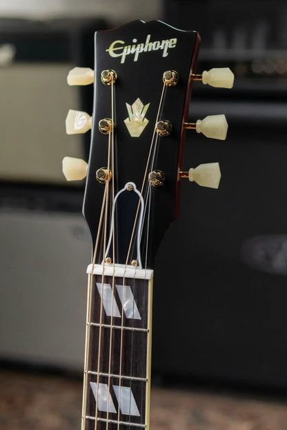 Epiphone Inspired by Gibson 1960 Hummingbird Reissue Acoustic/Electric Guitar - Heritage Cherry Sunburst with Hardshell Case