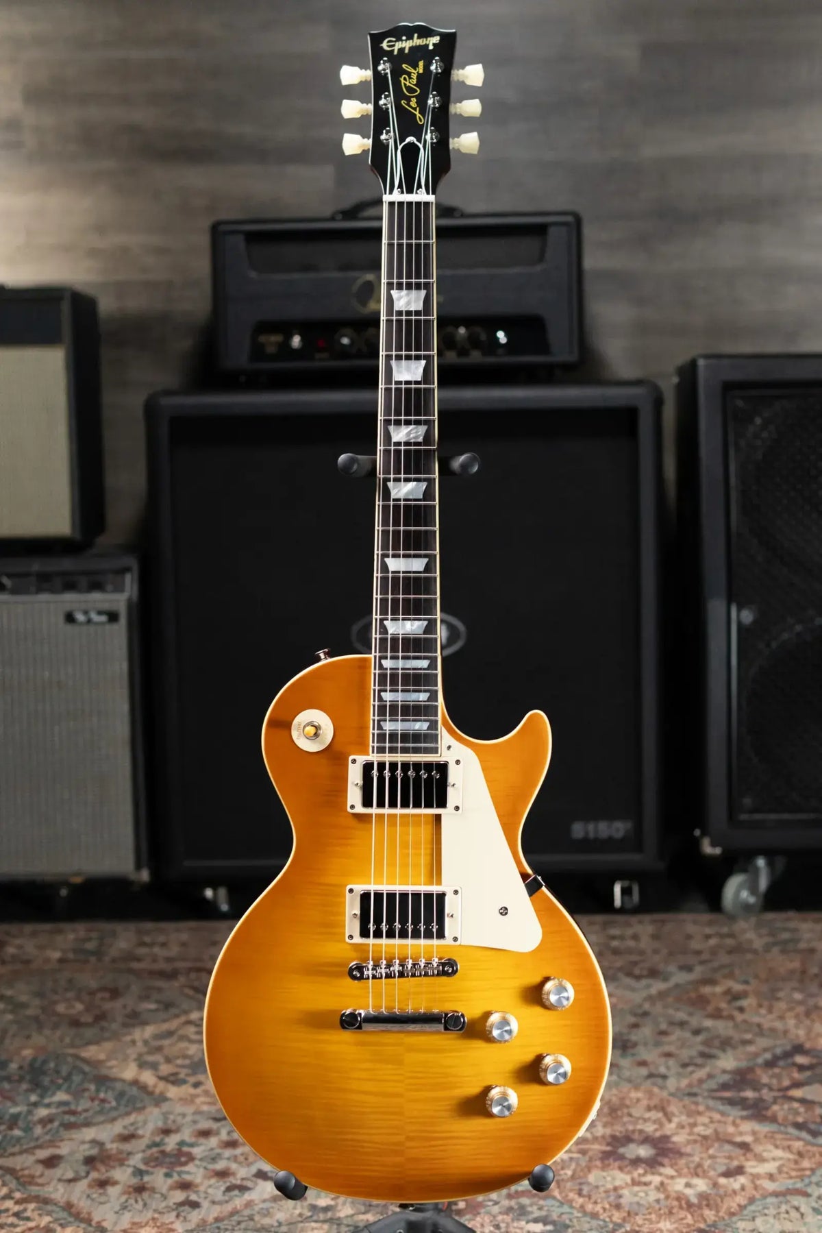 Epiphone Inspired by Gibson 1960 Les Paul Standard Reissue Electric Guitar - Iced Tea Burst with Hardshell Case