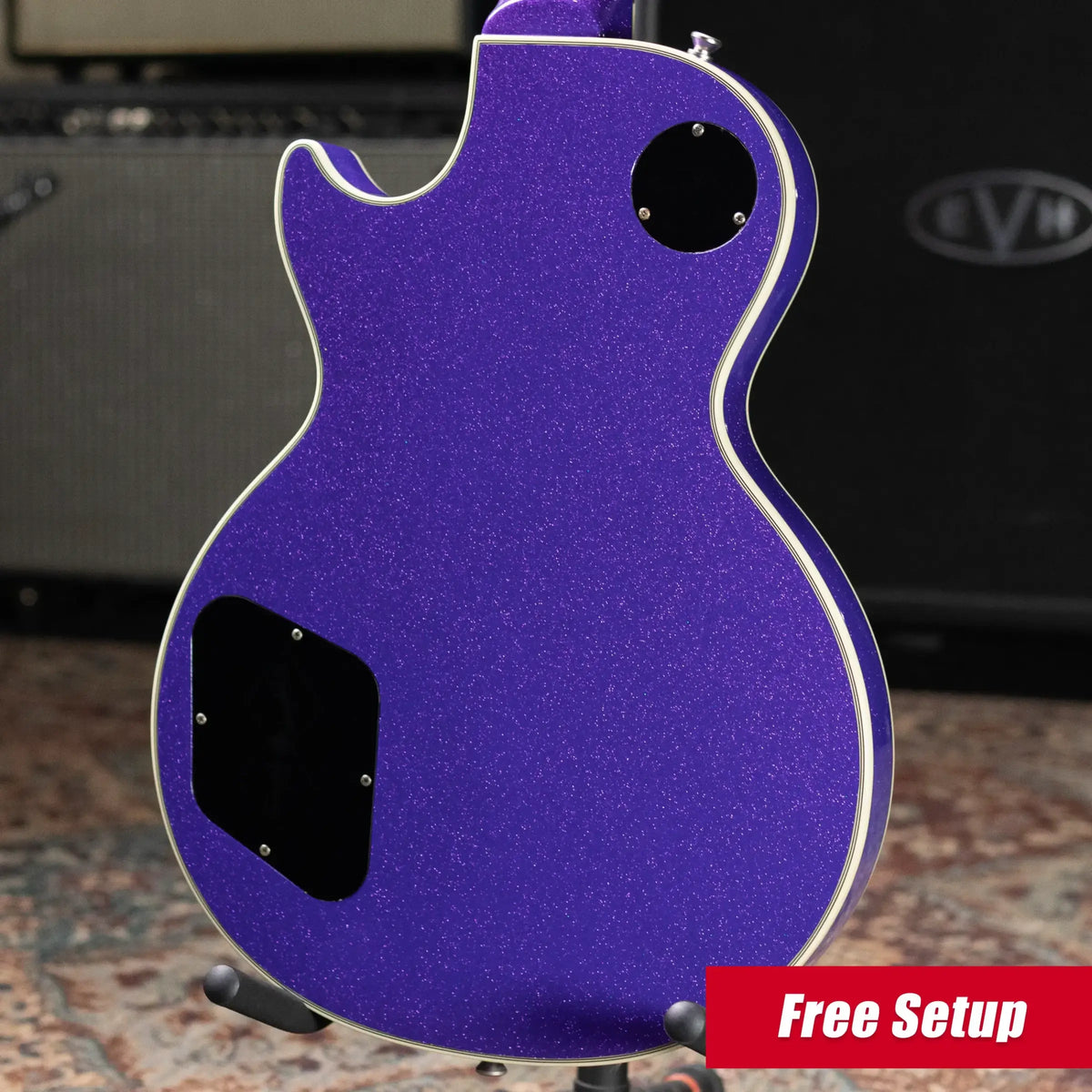Epiphone Inspired by Gibson Les Paul Custom Electric Guitar - Amethyst Sparkle with Hardshell Case