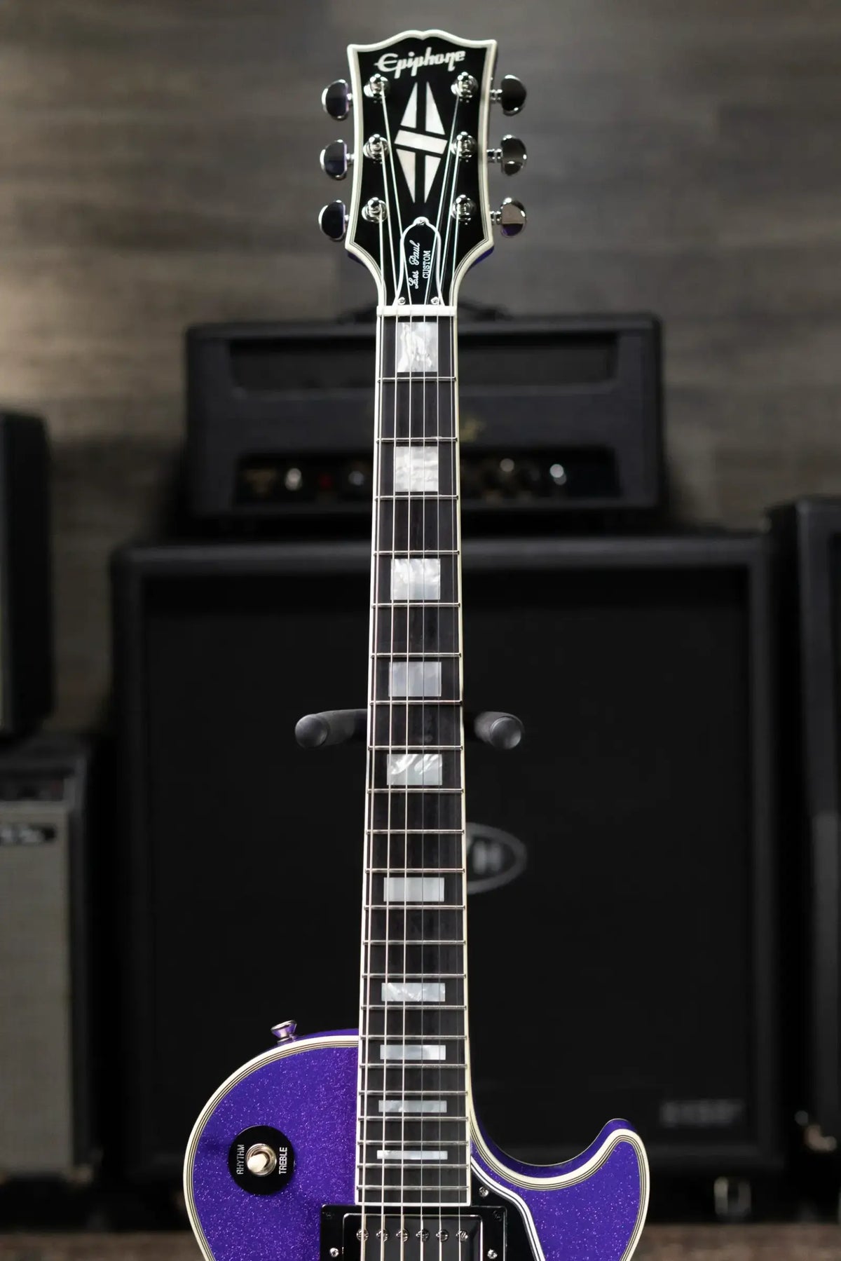 Epiphone Inspired by Gibson Les Paul Custom Electric Guitar - Amethyst Sparkle with Hardshell Case