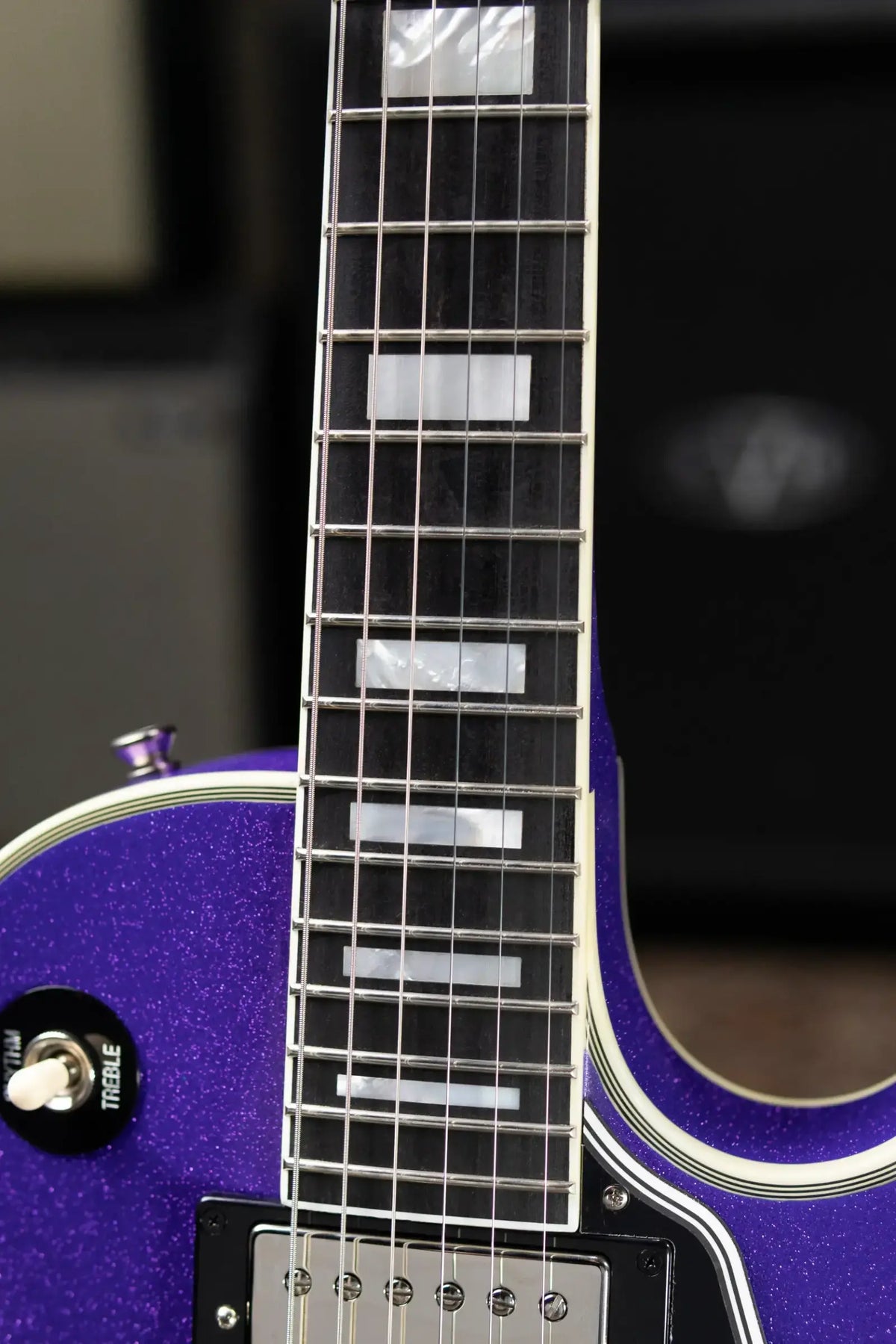 Epiphone Inspired by Gibson Les Paul Custom Electric Guitar - Amethyst Sparkle with Hardshell Case