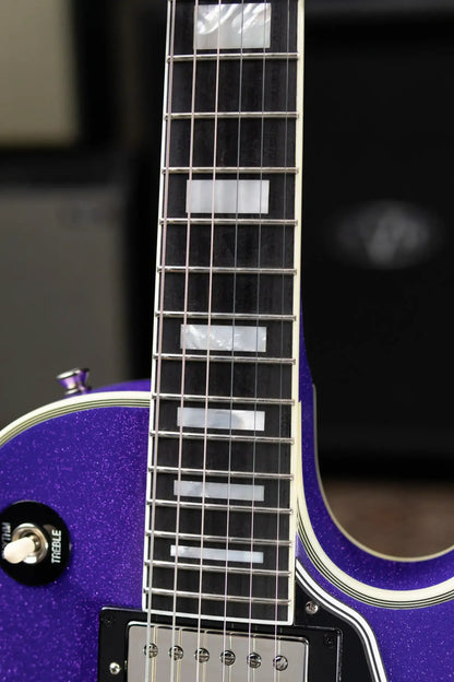 Epiphone Inspired by Gibson Les Paul Custom Electric Guitar - Amethyst Sparkle with Hardshell Case