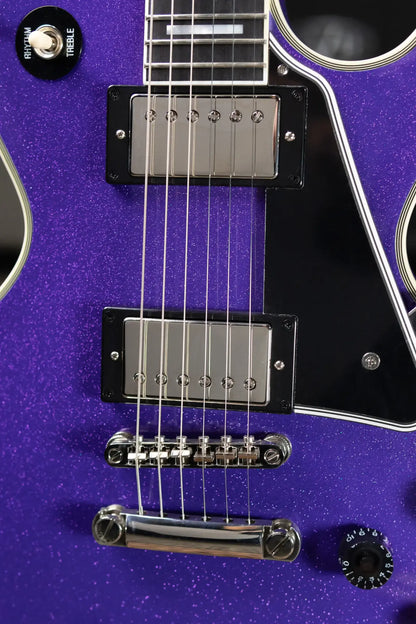 Epiphone Inspired by Gibson Les Paul Custom Electric Guitar - Amethyst Sparkle with Hardshell Case