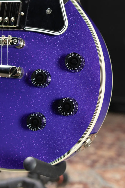 Epiphone Inspired by Gibson Les Paul Custom Electric Guitar - Amethyst Sparkle with Hardshell Case