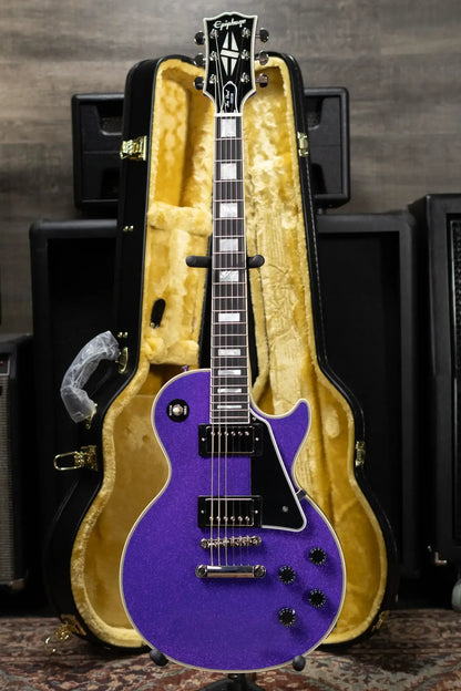Epiphone Inspired by Gibson Les Paul Custom Electric Guitar - Amethyst Sparkle with Hardshell Case