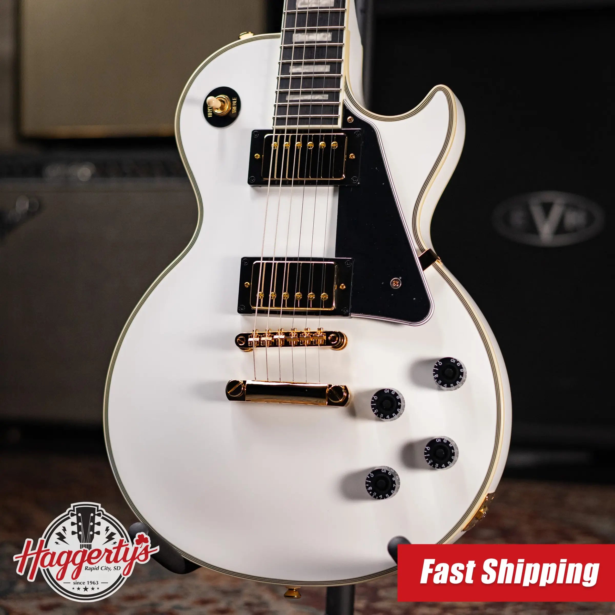 Epiphone Les Paul Custom Electric Guitar - Alpine White with Gig Bag
