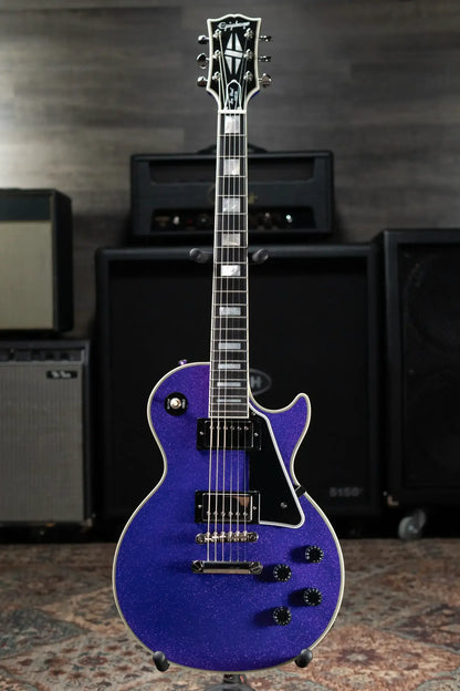 Epiphone Les Paul Custom Electric Guitar - Amethyst Sparkle with Hardshell Case