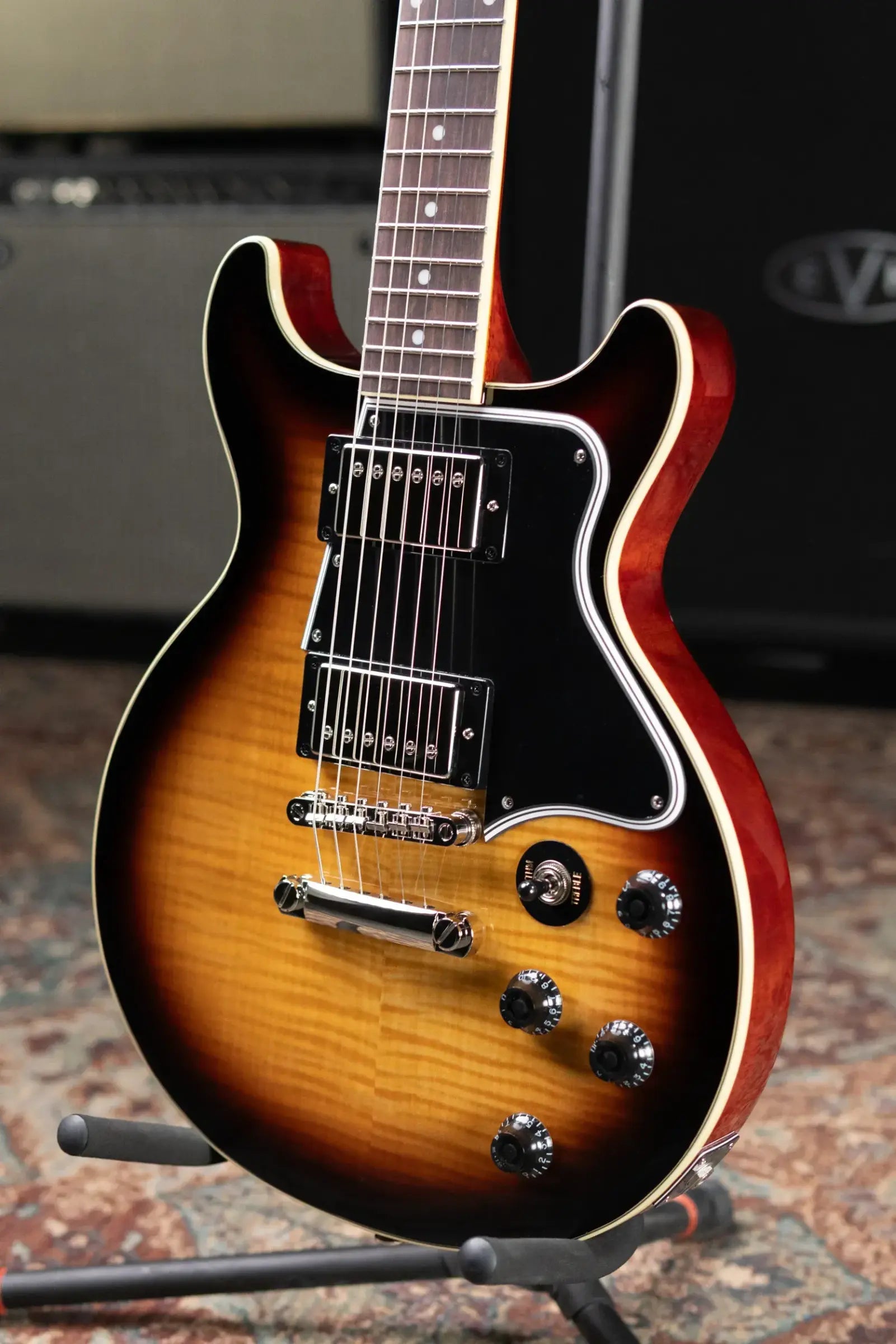 Epiphone Les Paul Special Double Cut Figured Electric Guitar - Bourbon Burst