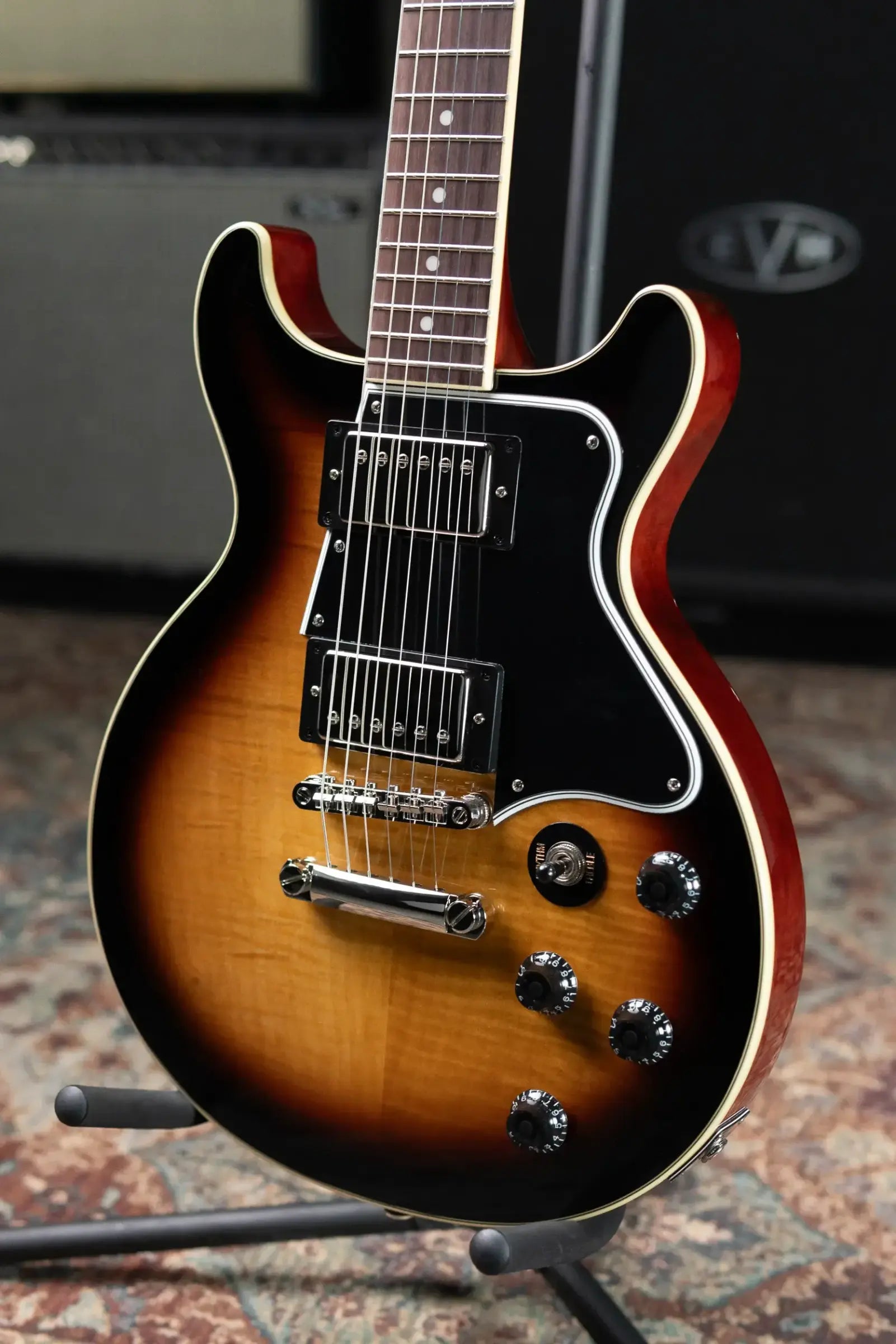 Epiphone Les Paul Special Double Cut Figured Electric Guitar - Bourbon Burst with Gig Bag
