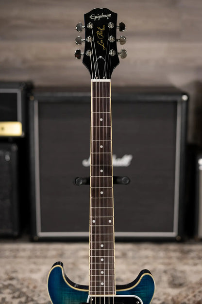 Epiphone Les Paul Special Double Cut Figured Electric Guitar - Ocean Water Perimeter with Gig Bag