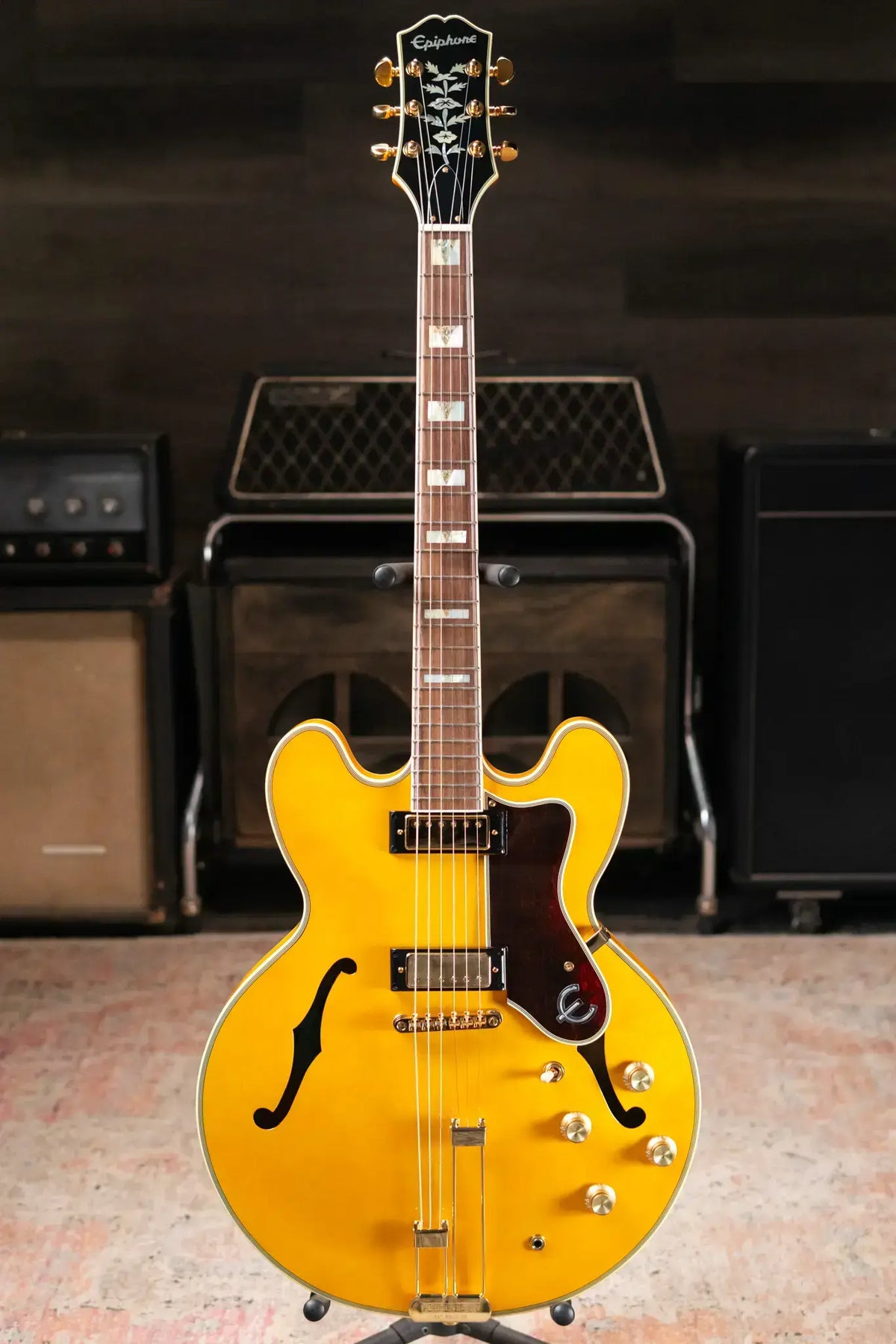 Epiphone Sheraton Semi-Hollow Electric Guitar - Natural with Gig Bag - Demo