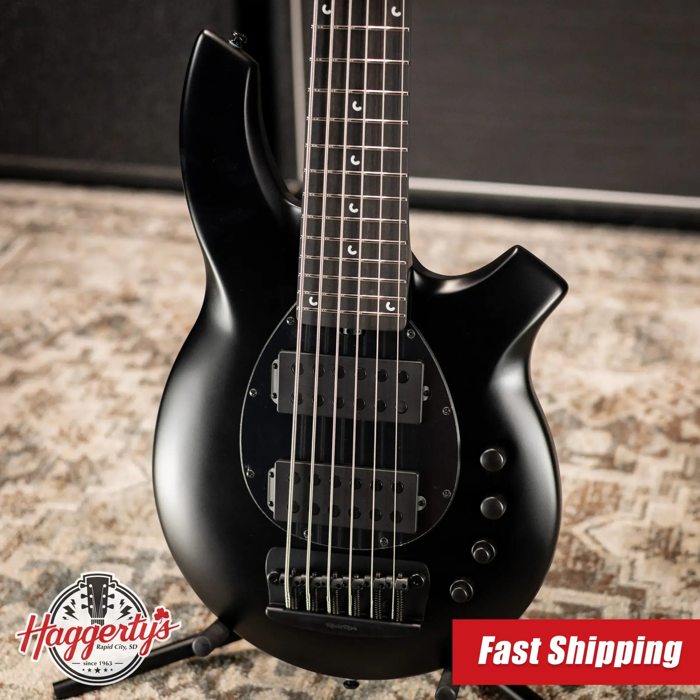 Ernie Ball Music Man Bongo 6 HH 6-String Bass - Stealth Black with Soft Case