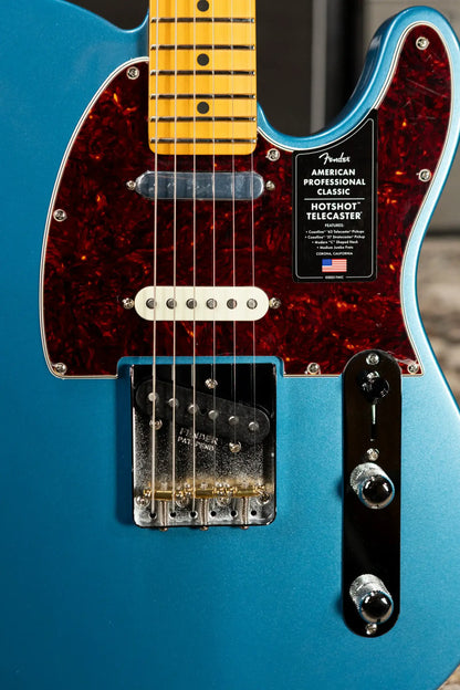 Fender American Professional Classic Hotshot Telecaster Electric Guitar - Faded Lake Placid Blue with Gig Bag