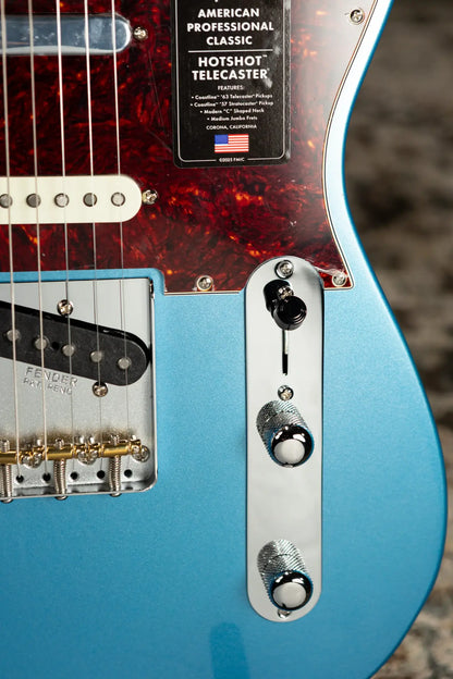 Fender American Professional Classic Hotshot Telecaster Electric Guitar - Faded Lake Placid Blue with Gig Bag