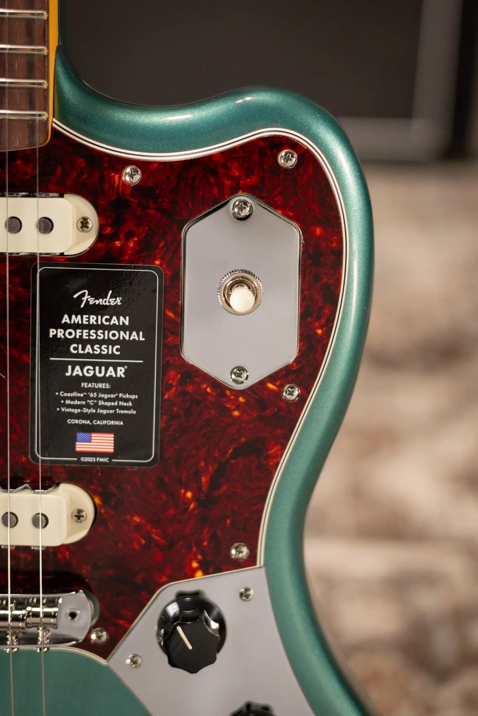Fender American Professional Classic Jaguar Electric Guitar - Sherwood Green Metallic with Gig Bag