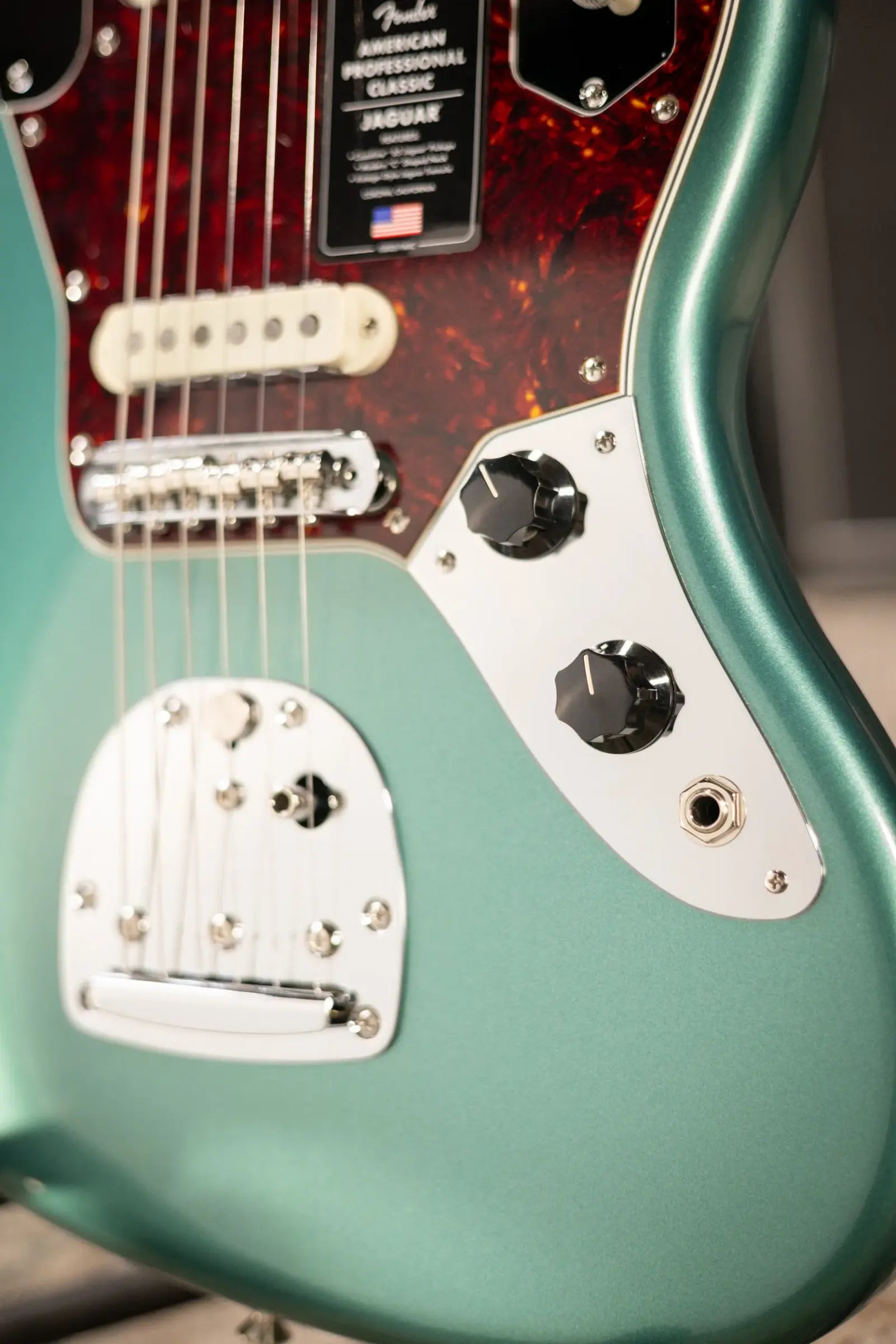 Fender American Professional Classic Jaguar Electric Guitar - Sherwood Green Metallic with Gig Bag
