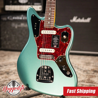 Fender American Professional Classic Jaguar Electric Guitar - Sherwood Green Metallic with Gig Bag