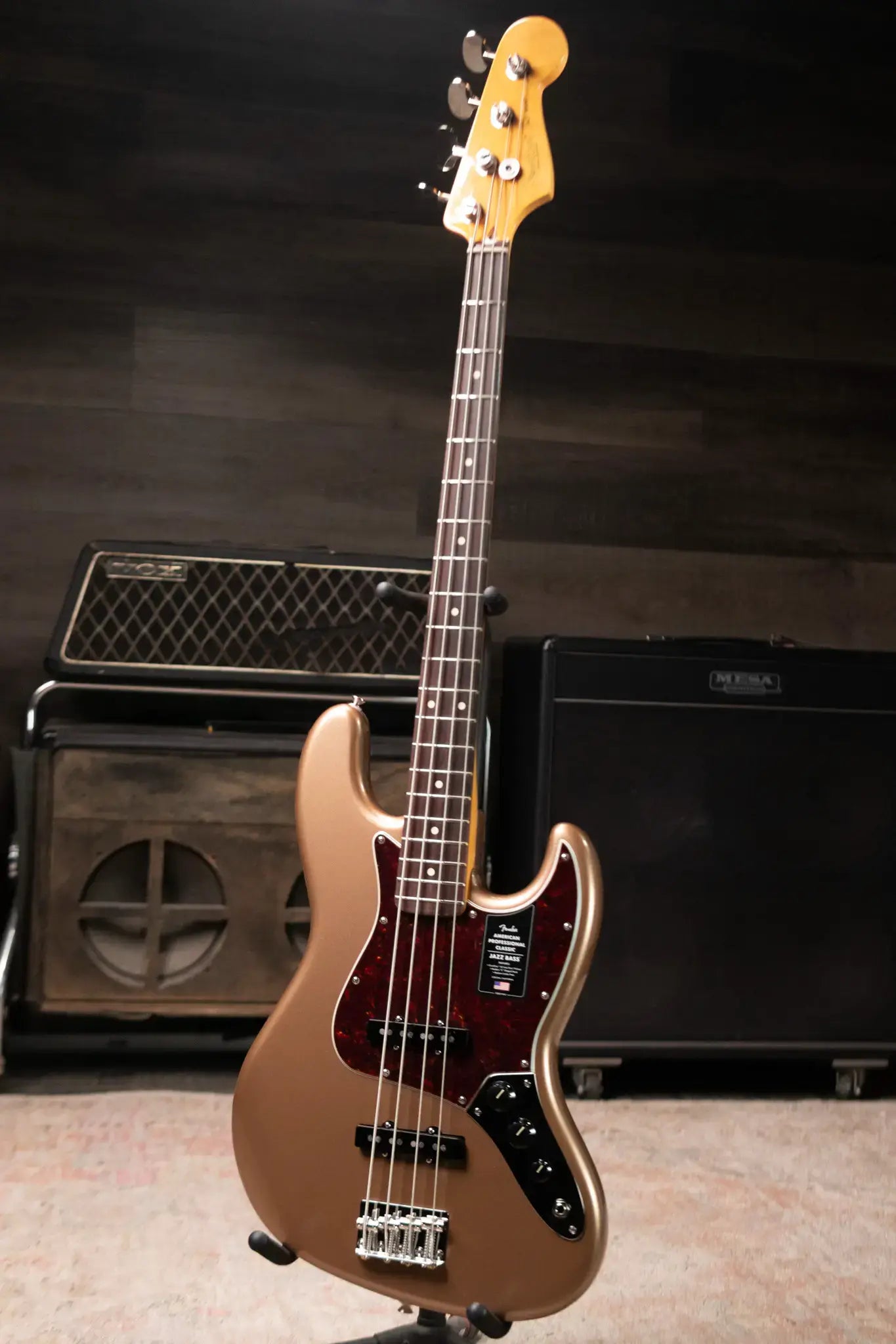 Fender American Professional Classic Jazz Bass - Faded Firemist Gold with Gig Bag