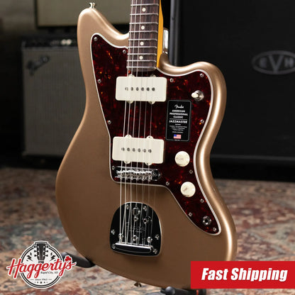 Fender American Professional Classic Jazzmaster Electric Guitar - Faded Firemist Gold with Gig Bag