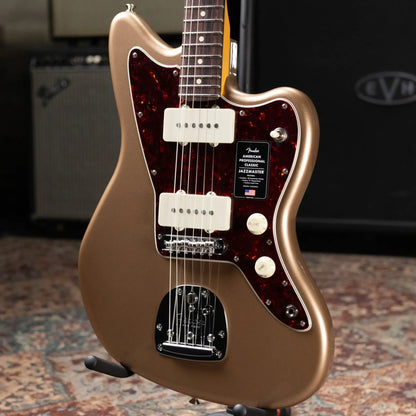 Fender American Professional Classic Jazzmaster Electric Guitar - Faded Firemist Gold with Gig Bag