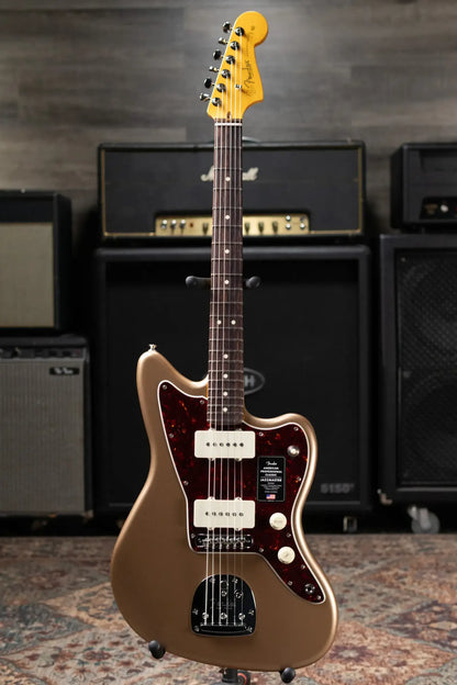 Fender American Professional Classic Jazzmaster Electric Guitar - Faded Firemist Gold with Gig Bag