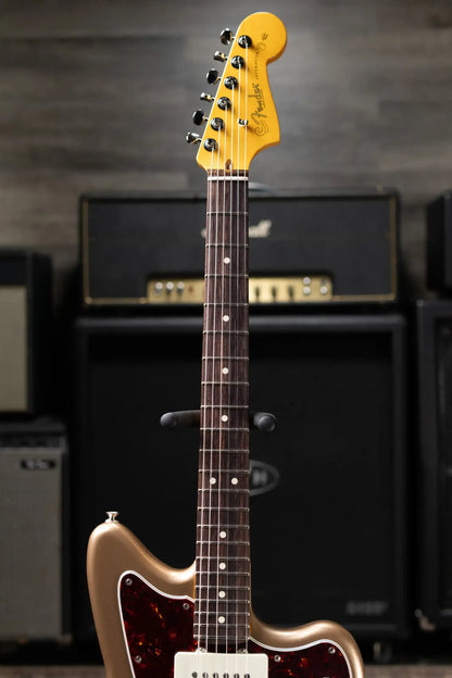 Fender American Professional Classic Jazzmaster Electric Guitar - Faded Firemist Gold with Gig Bag