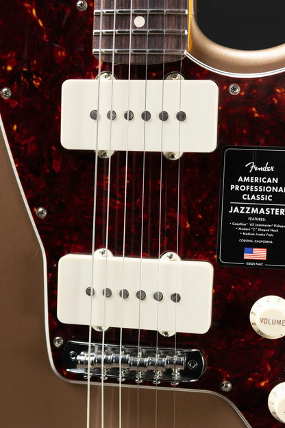 Fender American Professional Classic Jazzmaster Electric Guitar - Faded Firemist Gold with Gig Bag