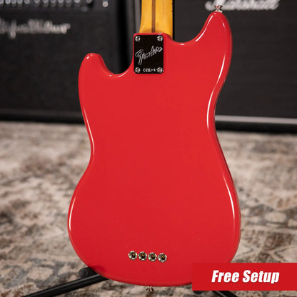 Fender American Professional Classic Mustang Bass - Faded Dakota Red with Gig Bag