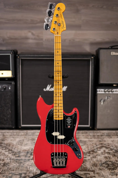Fender American Professional Classic Mustang Bass - Faded Dakota Red with Gig Bag