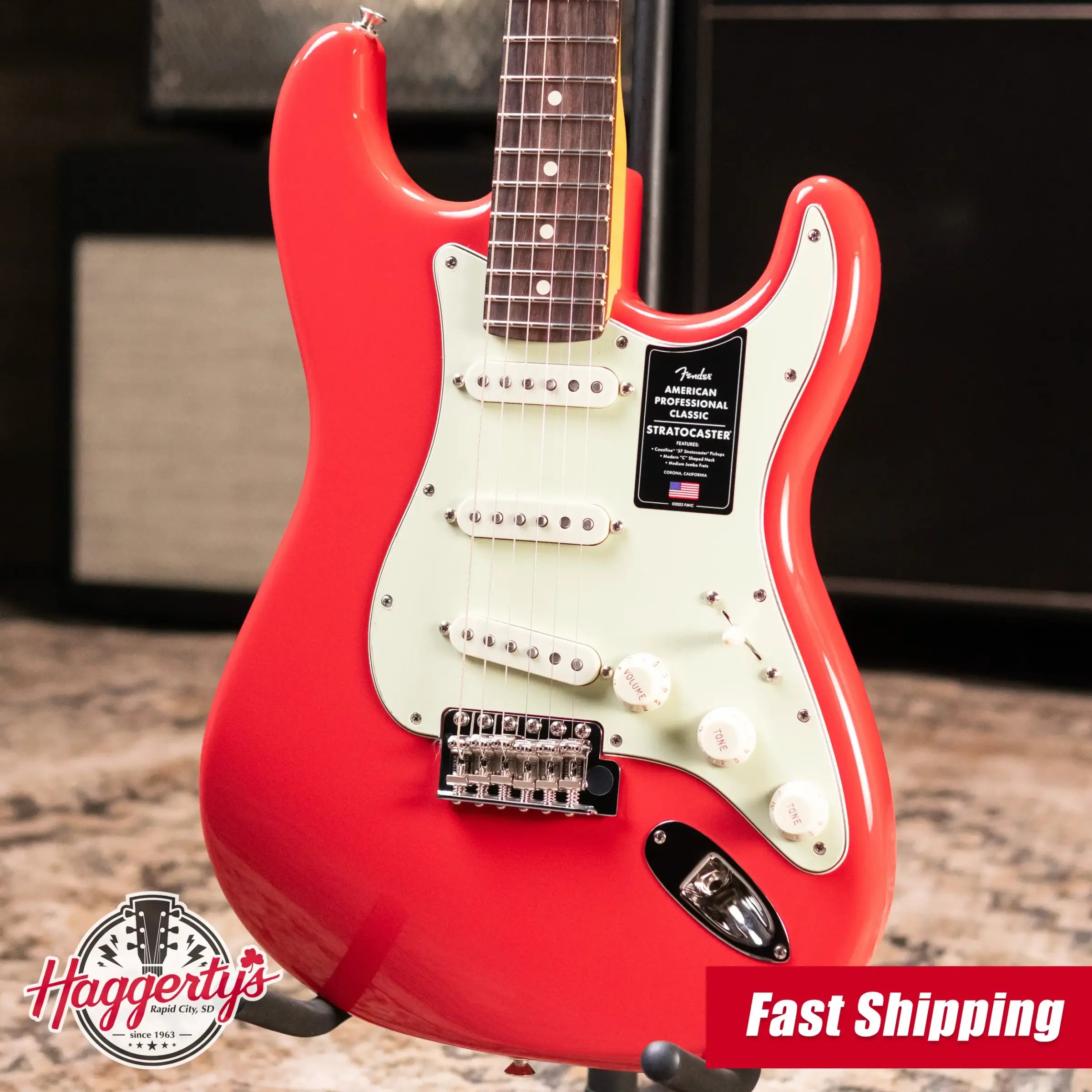 Fender American Professional Classic Stratocaster Electric Guitar - Faded Dakota Red with Gig Bag