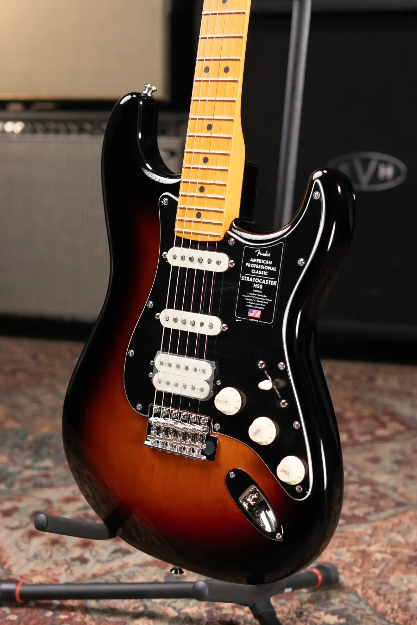 Fender American Professional Classic Stratocaster HSS Electric Guitar - 3-Color Sunburst with Gig Bag