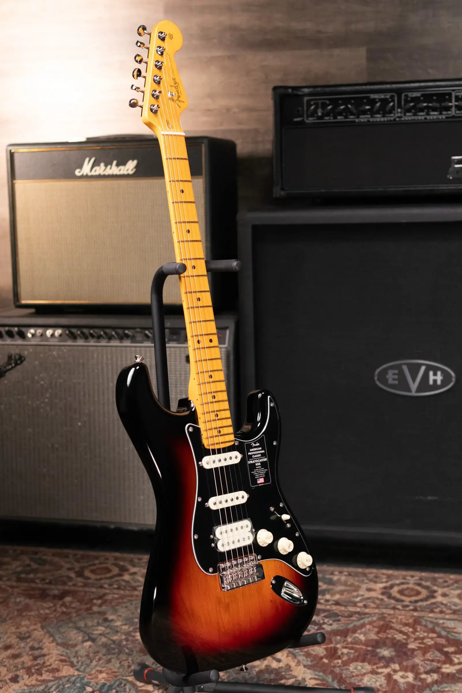 Fender American Professional Classic Stratocaster HSS Electric Guitar - 3-Color Sunburst with Gig Bag