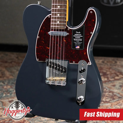Fender American Professional Classic Telecaster Electric Guitar - Faded Black with Gig Bag