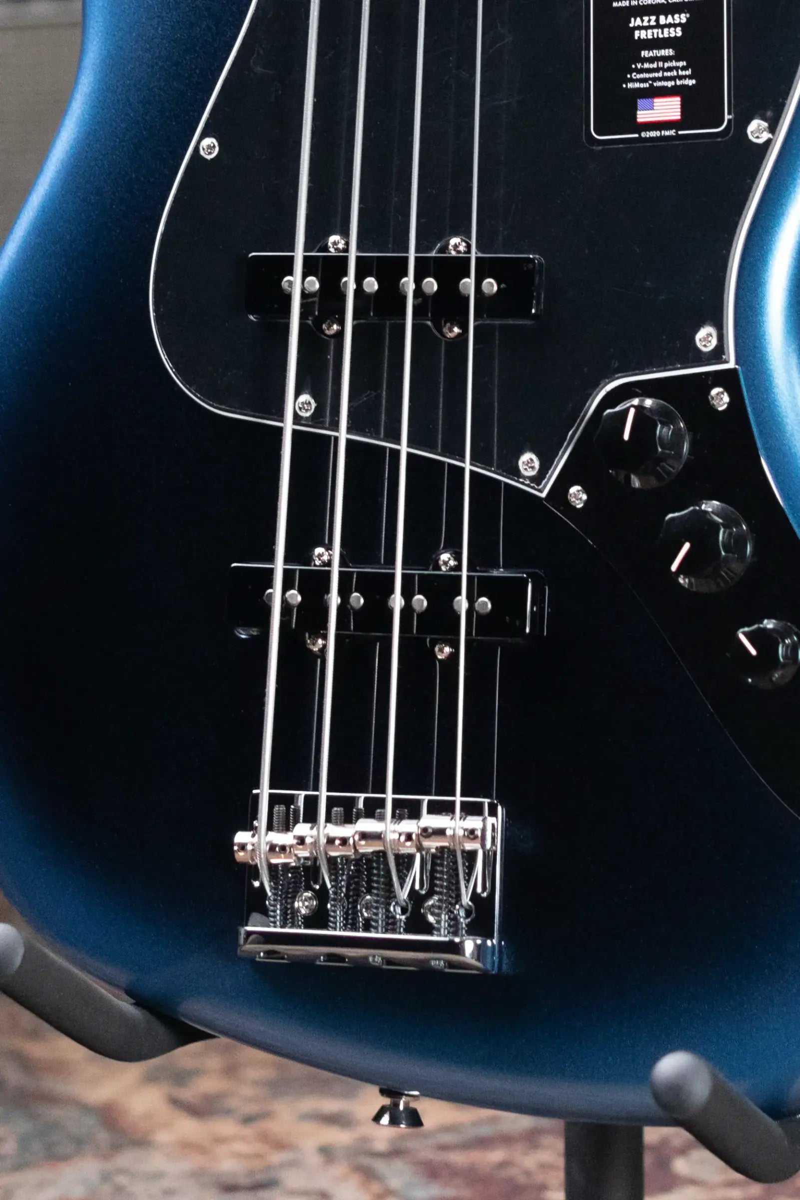Fender American Professional II Jazz Bass Fretless - Dark Night with Hardshell Case