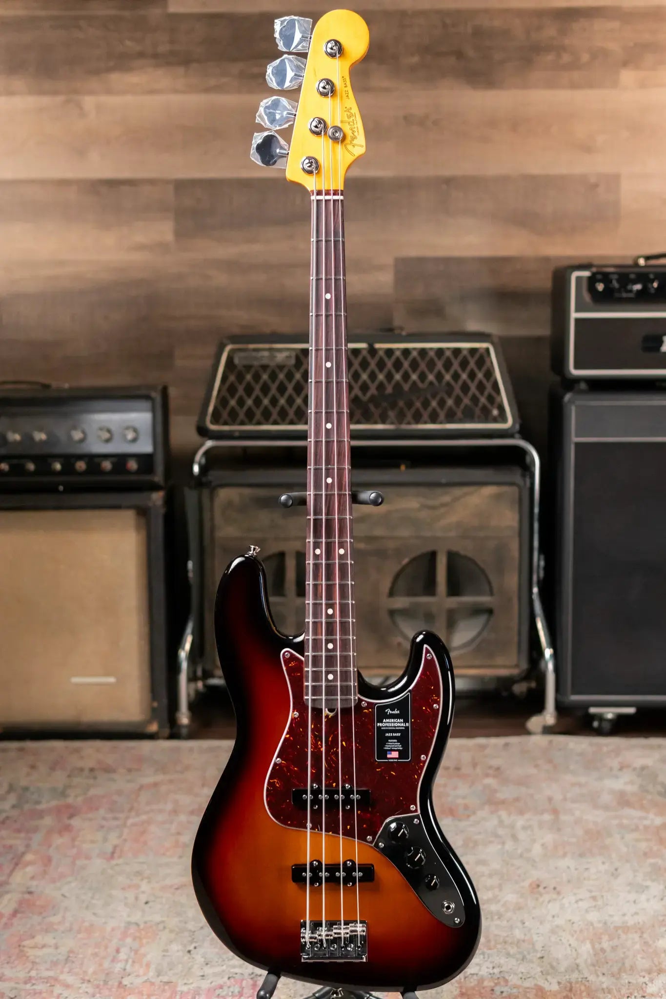 Fender American Professional II Jazz Bass Rosewood Fingerboard - 3-Color Sunburst with Hardshell Case - Demo