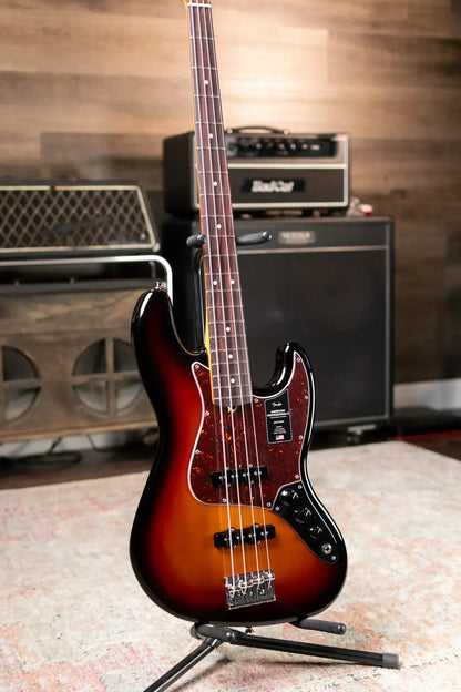 Fender American Professional II Jazz Bass Rosewood Fingerboard - 3-Color Sunburst with Hardshell Case - Demo