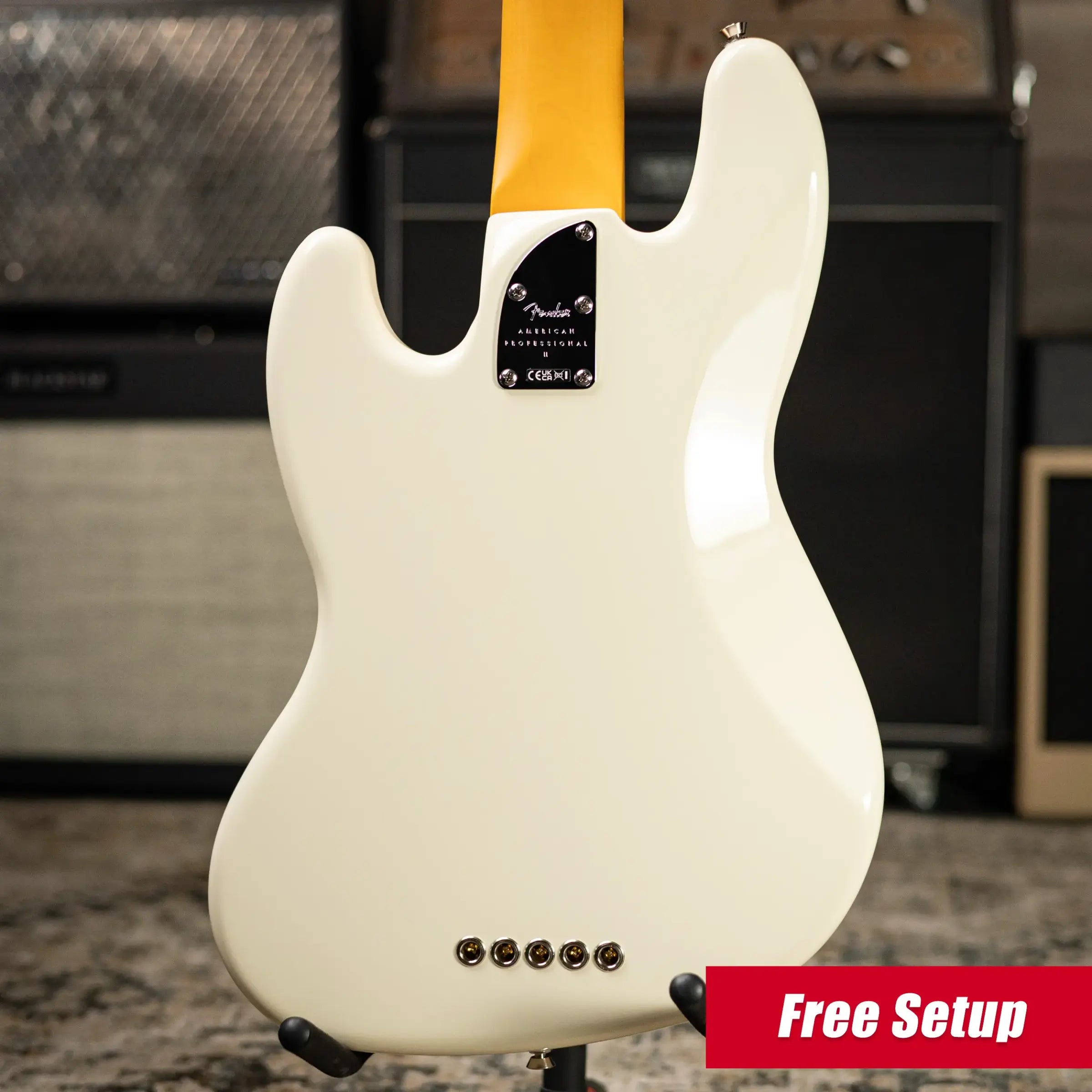 Fender American Professional II Jazz Bass V - Olympic White with Hardshell Case