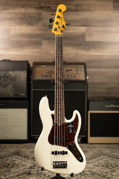 Fender American Professional II Jazz Bass V - Olympic White with Hardshell Case