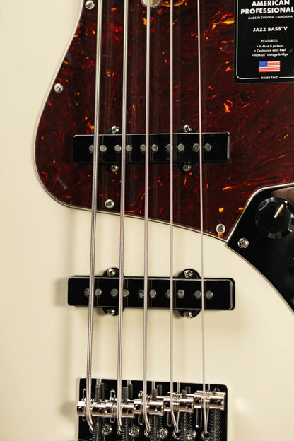 Fender American Professional II Jazz Bass V - Olympic White with Hardshell Case