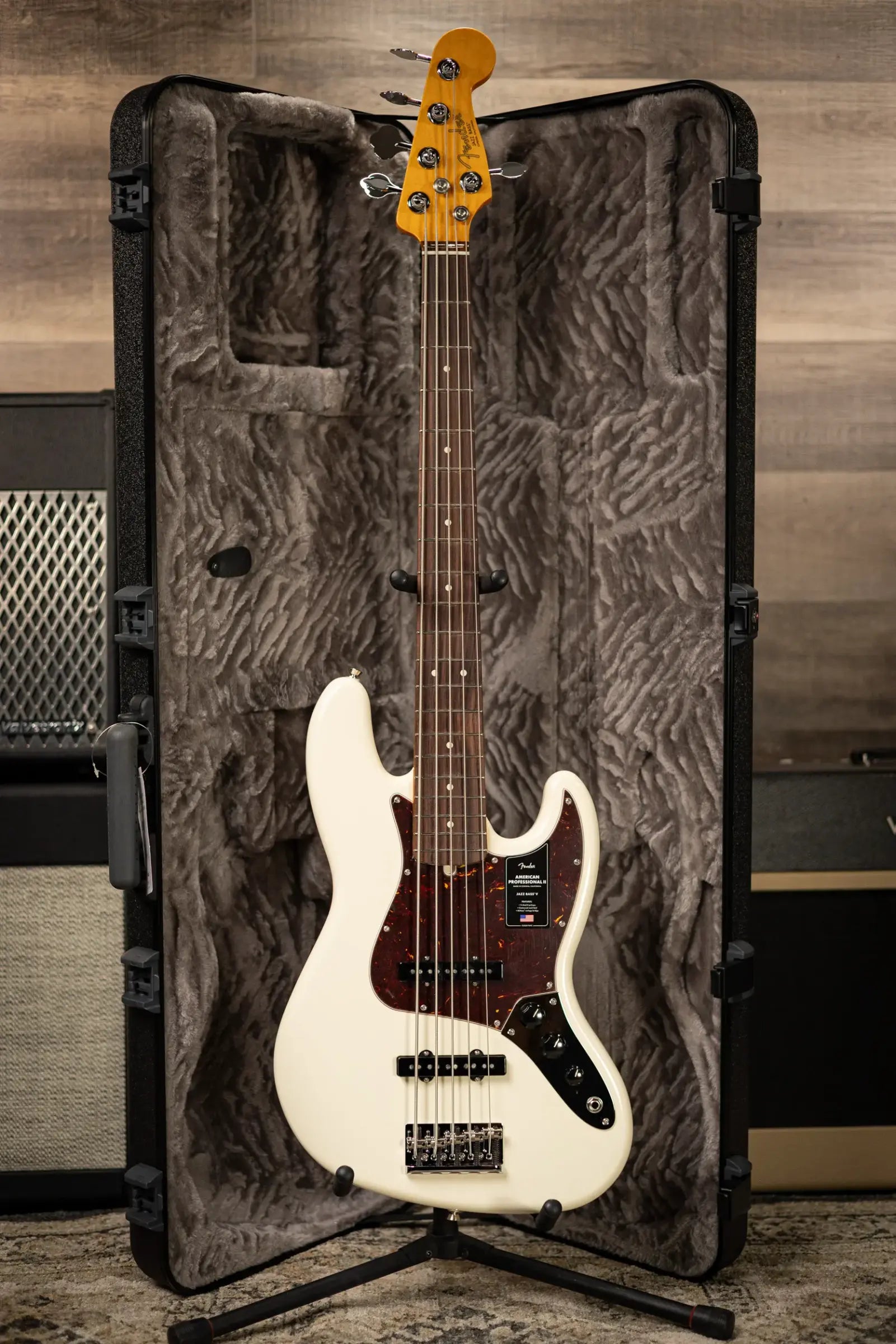 Fender American Professional II Jazz Bass V - Olympic White with Hardshell Case