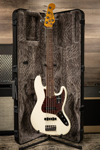 Fender American Professional II Jazz Bass V - Olympic White with Hardshell Case