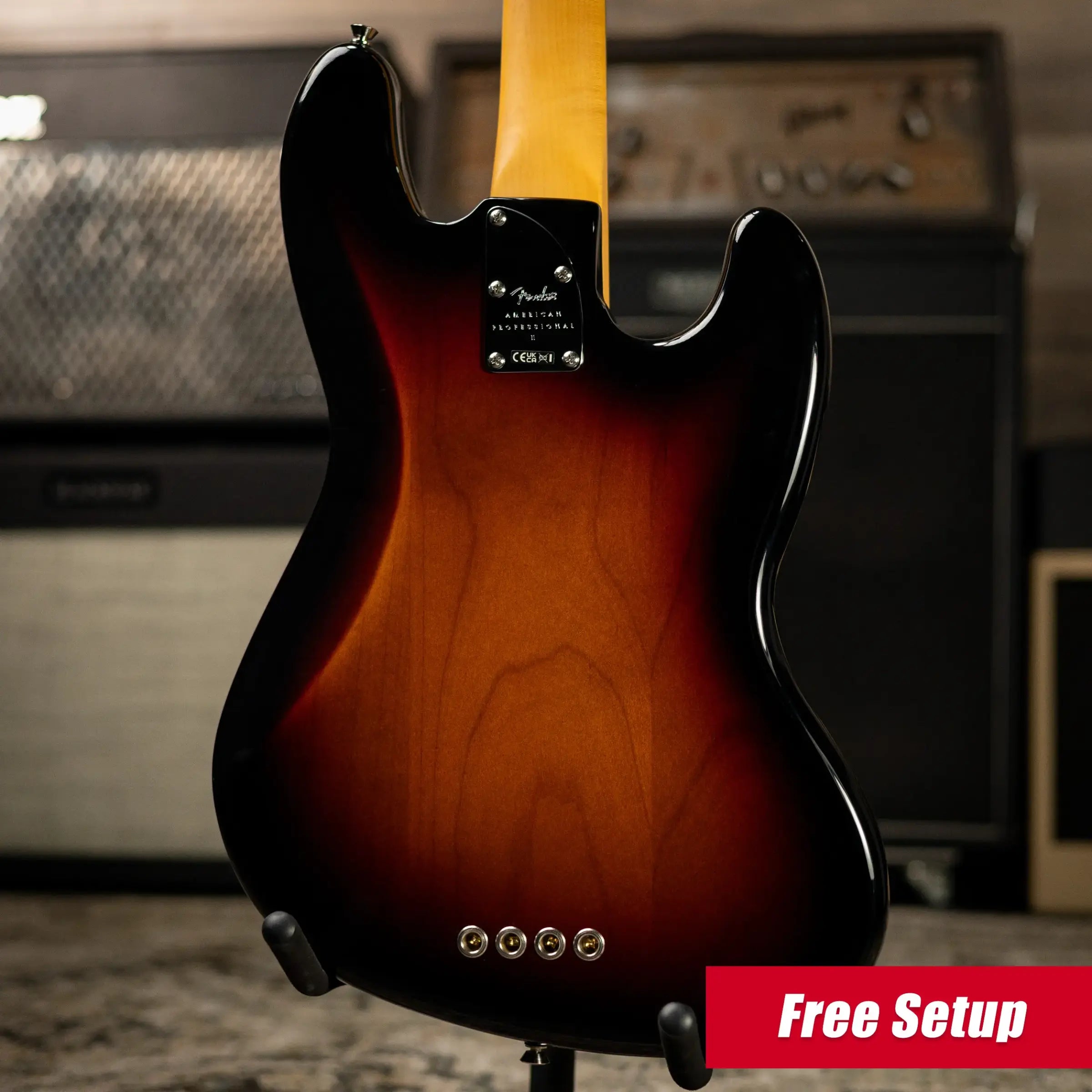 Fender American Professional II Left-Handed Jazz Bass - 3-Color Sunburst with Hardshell Case