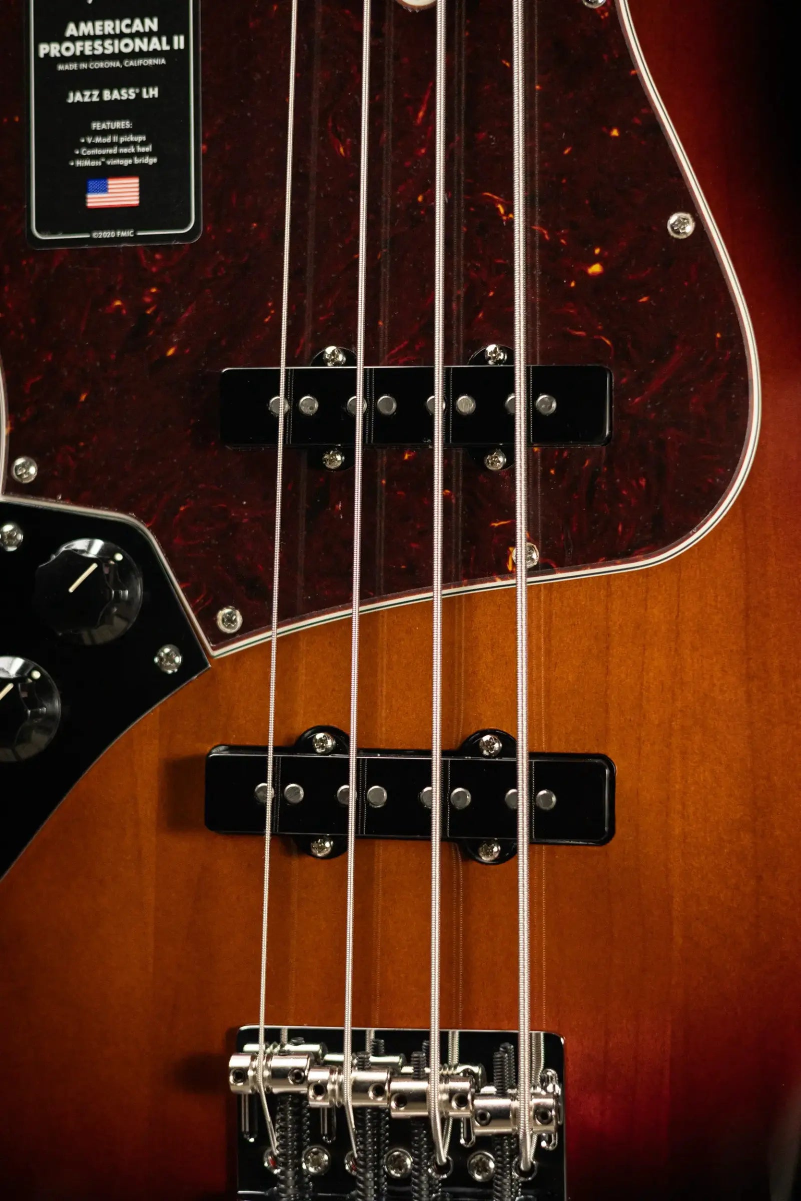 Fender American Professional II Left-Handed Jazz Bass - 3-Color Sunburst with Hardshell Case