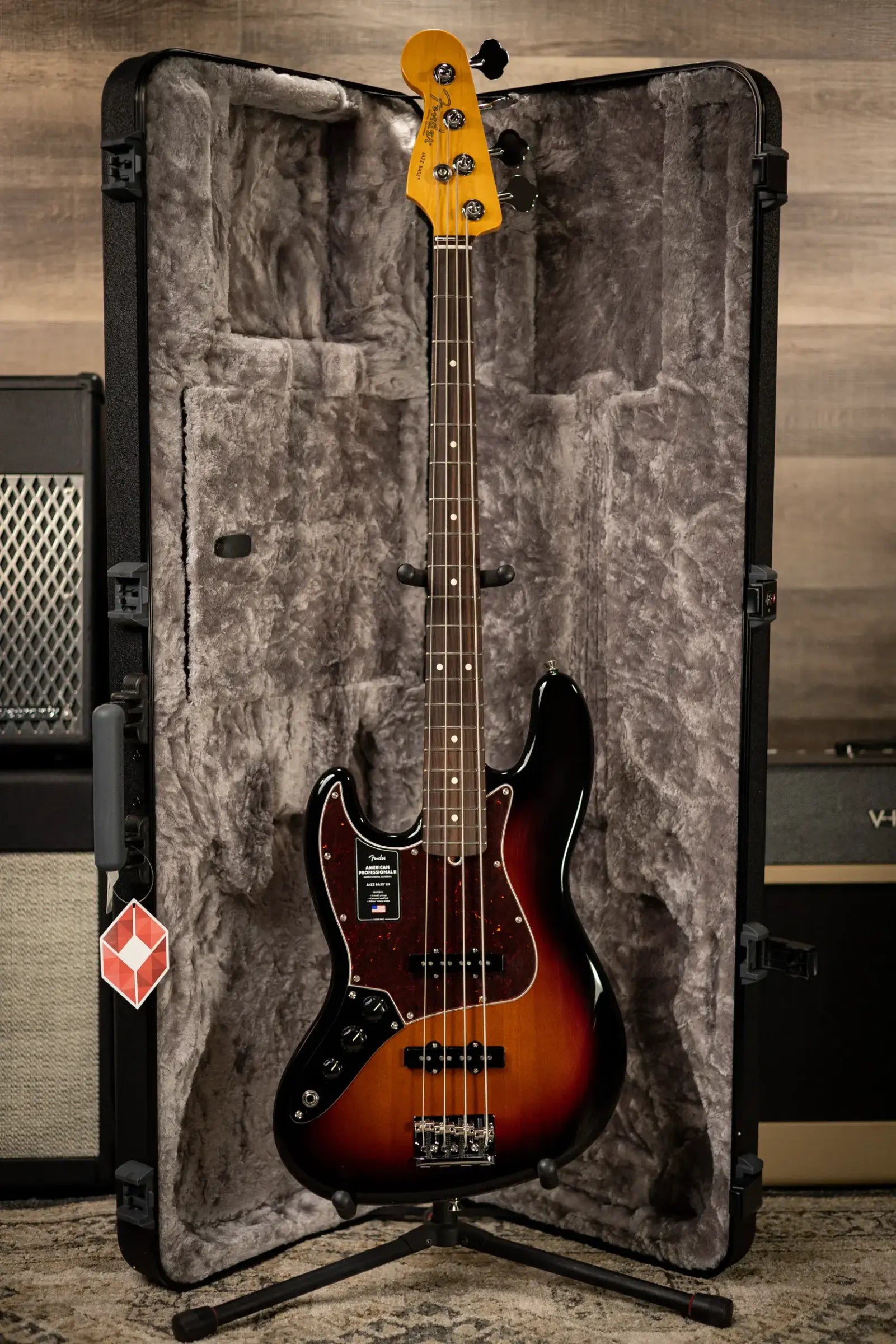 Fender American Professional II Left-Handed Jazz Bass - 3-Color Sunburst with Hardshell Case