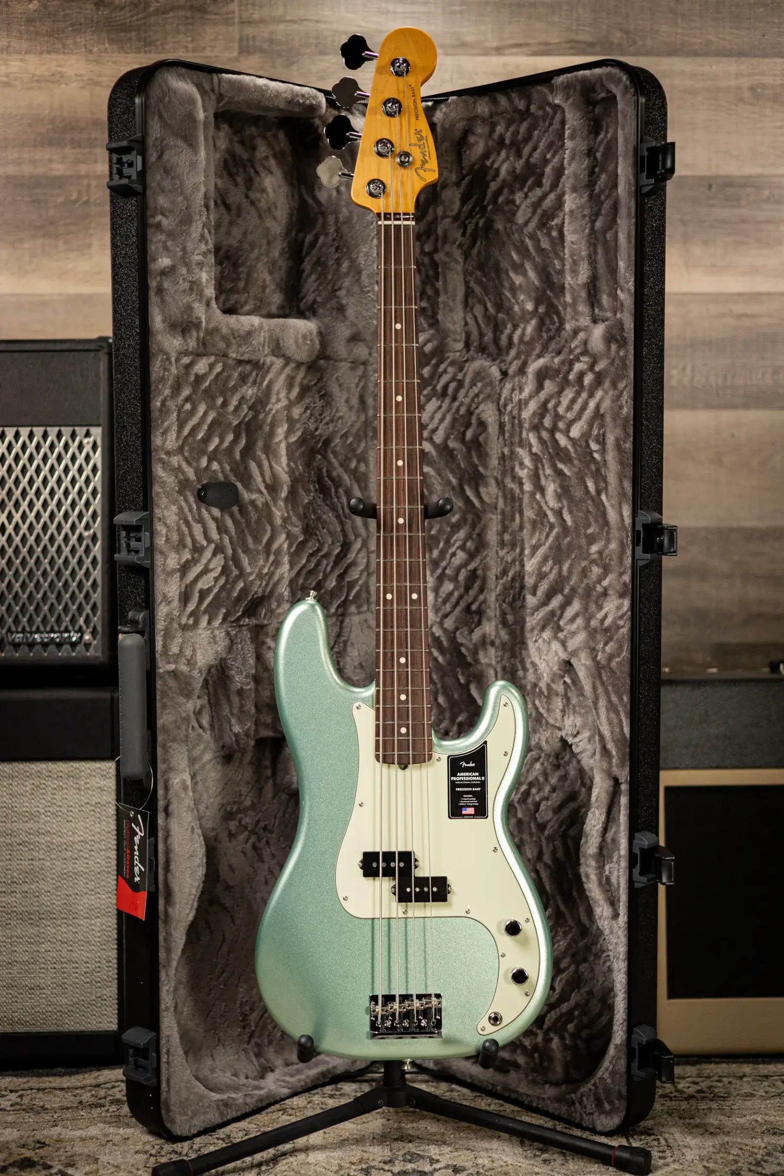 Fender American Professional II Precision Bass - Mystic Surf Green with Hardshell Case