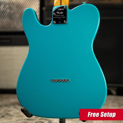 Fender American Professional II Telecaster Electric Guitar - Miami Blue with Hardshell Case