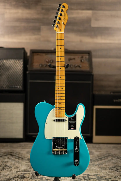 Fender American Professional II Telecaster Electric Guitar - Miami Blue with Hardshell Case