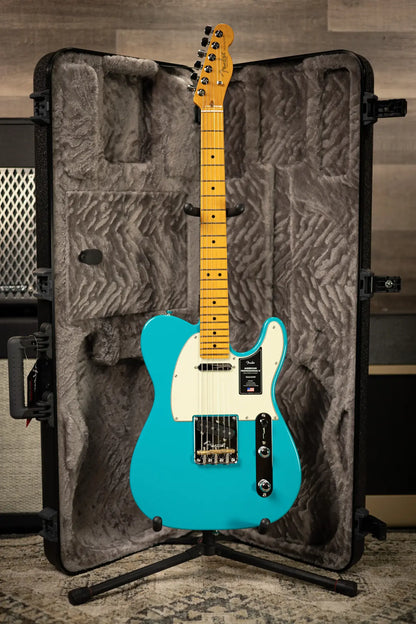 Fender American Professional II Telecaster Electric Guitar - Miami Blue with Hardshell Case