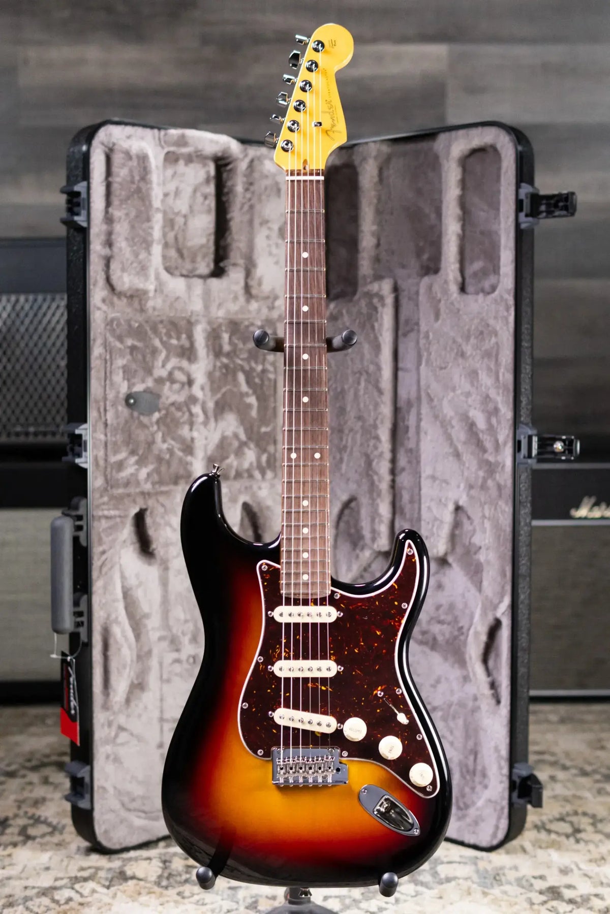 Fender American Professional Stratocaster Electric Guitar - 3-Color Sunburst with Hardshell Case