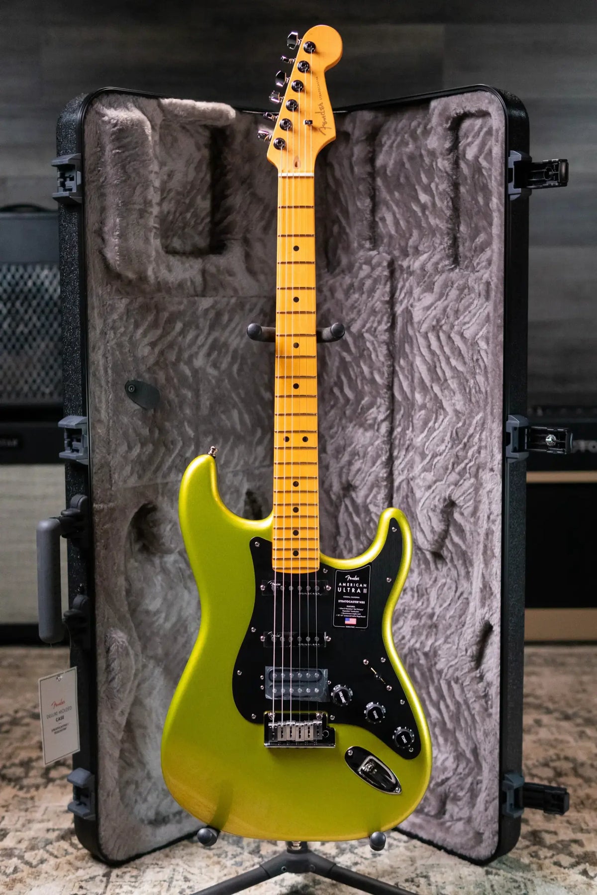 Fender American Ultra II Stratocaster HSS Electric Guitar - Solar Flare with Hardshell Case - Demo